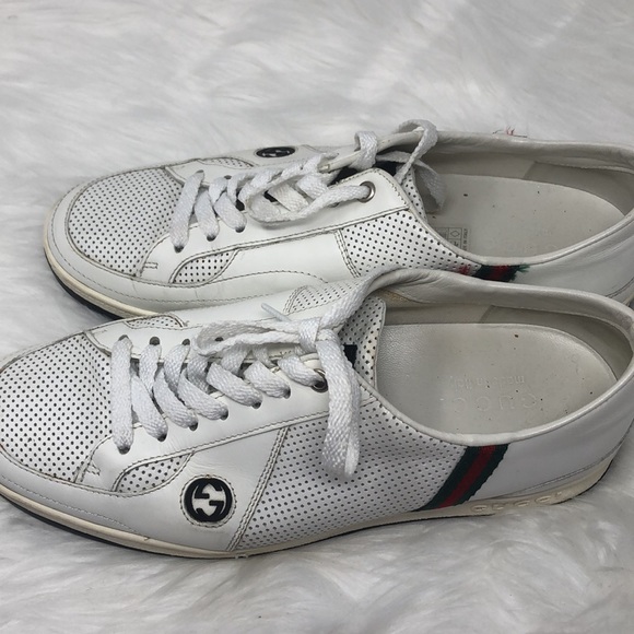 Gucci Pelle S Gomma 170573 low top Sneakers Men’s Size G 7.5 US 8 With Dust Bag - Picture 1 of 14